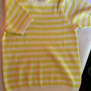 Vine & Love Yellow and White Striped Top